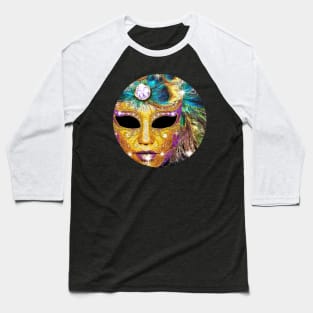 Golden Carnival Mask Baseball T-Shirt